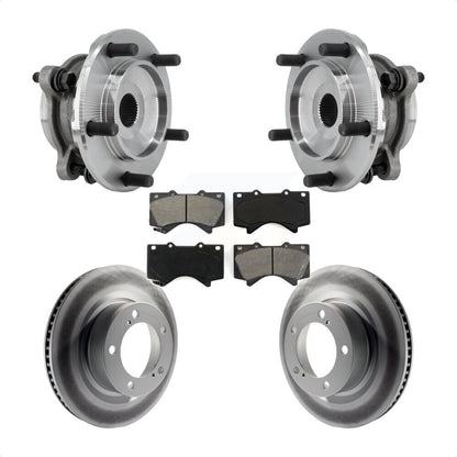 Hub Bearing Coated Disc Brake Rotor Pads Front Kit For Toyota Tundra Sequoia 4WD