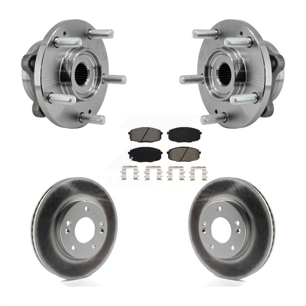 Hub Bearing Coated Brake Rotor & Pads Front Kit For Kia Soul Naturally Aspirated