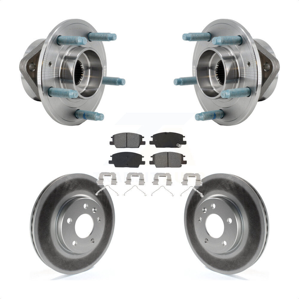 Hub Bearing Coated Brake Rotor & Pad Front Kit For Chevrolet Equinox GMC Terrain