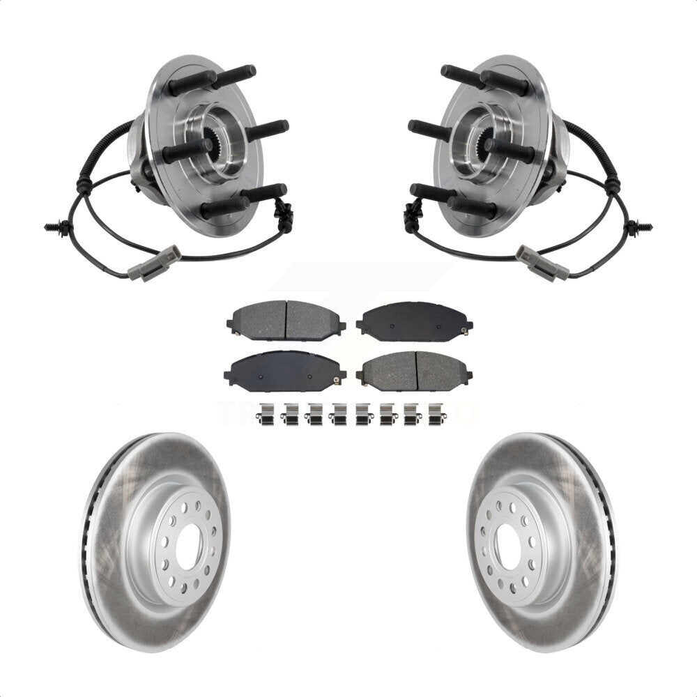 Hub Bearing Coat Brake Rotor Pads Front Kit For Ram 1500 With 22" Factory Wheels