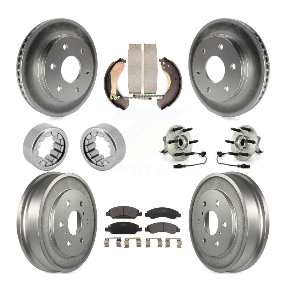 Hub Bearing Coat Brake Rotor Pads Shoe Front Rear Kit (10Pc) For GMC Sierra 1500