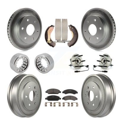 Hub Bearing Coat Brake Rotor Pads Shoe Front Rear Kit (10Pc) For GMC Sierra 1500