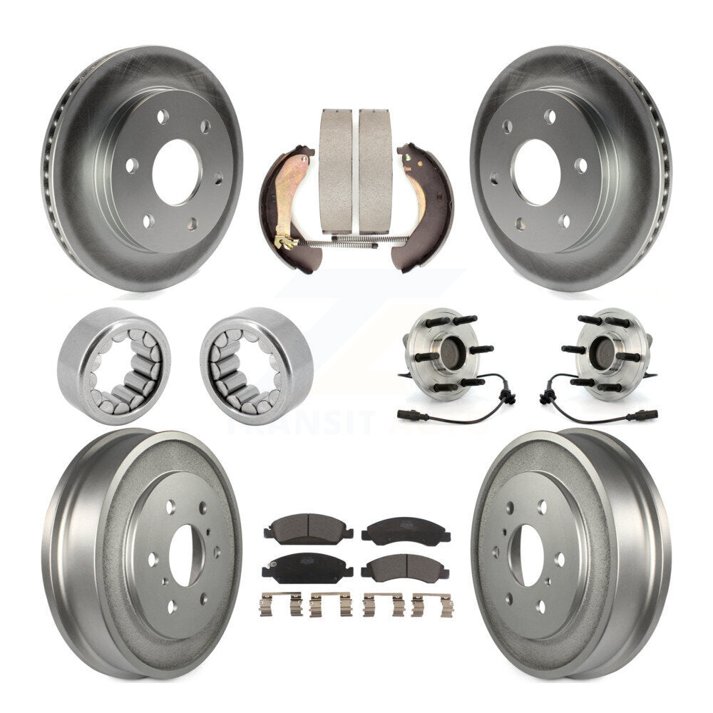 Hub Bearing Coat Brake Rotor Pads Shoe Front Rear Kit (10Pc) For GMC Sierra 1500