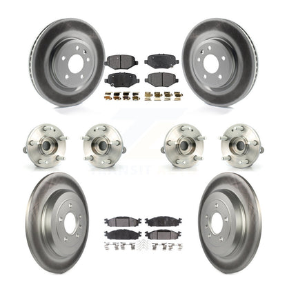 Hub Bearing Coated Disc Brake Rotor Pads Front Rear Kit (10Pc) For Ford Explorer
