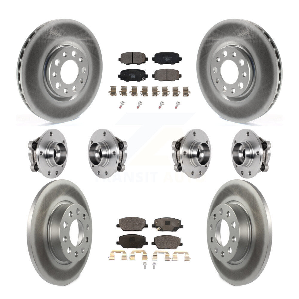 Hub Bearing Coated Brake Rotor Pads Front Rear Kit (10Pc) For Jeep Renegade Fiat