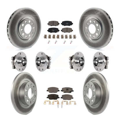 Hub Bearing Coated Brake Rotor Pads Front Rear Kit (10Pc) For Jeep Renegade Fiat