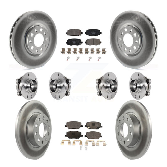Hub Bearing Coated Brake Rotor Pads Front Rear Kit (10Pc) For Jeep Renegade Fiat