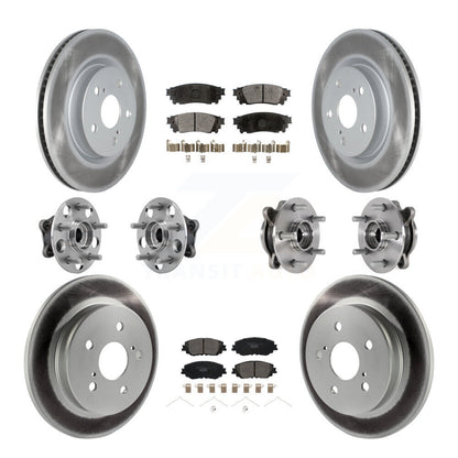 Hub Bearing Coated Brake Rotor Pads Front Rear Kit (10Pc) For Toyota Camry Lexus