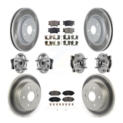 Hub Bearing Coated Disc Brake Rotor & Pad Front Rear Kit (10Pc) For Toyota Camry