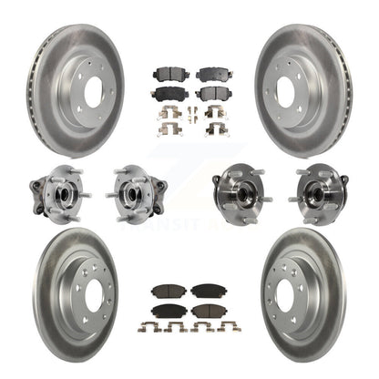 Hub Bearing Coat Brake Rotor Pads Front Rear Kit (10Pc) For 16-18 Mazda CX-3 AWD