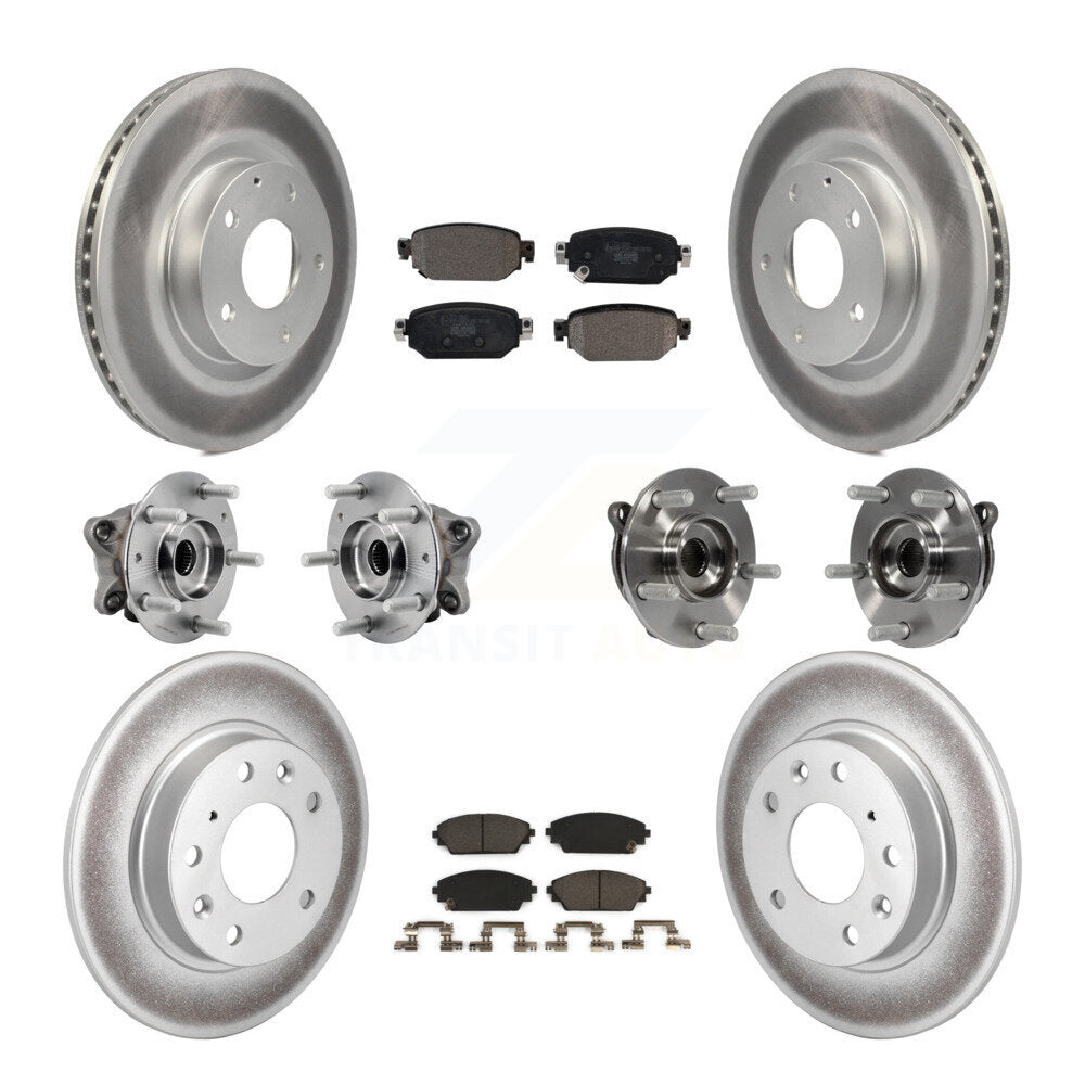 Hub Bearing Coat Brake Rotor Pads Front Rear Kit (10Pc) For 19-21 Mazda CX-3 AWD
