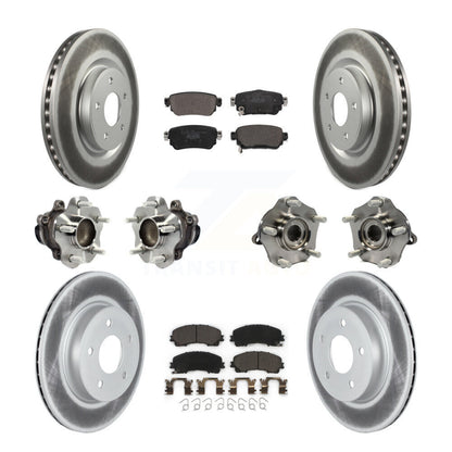 Hub Bearing Coated Disc Brake Rotor & Pad Front Rear Kit (10Pc) For Nissan Rogue