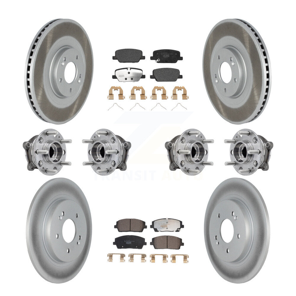 Hub Bearing Coat Brake Rotor Pads Front Rear Kit (10Pc) For Hyundai Palisade Kia