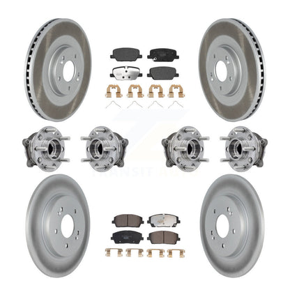 Hub Bearing Coat Brake Rotor Pads Front Rear Kit (10Pc) For Hyundai Palisade Kia