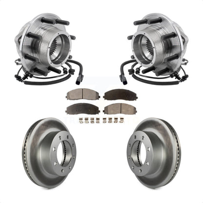Hub Bearing Coated Disc Brake Rotor Pads Front Kit For Ford F-350 Super Duty 4WD
