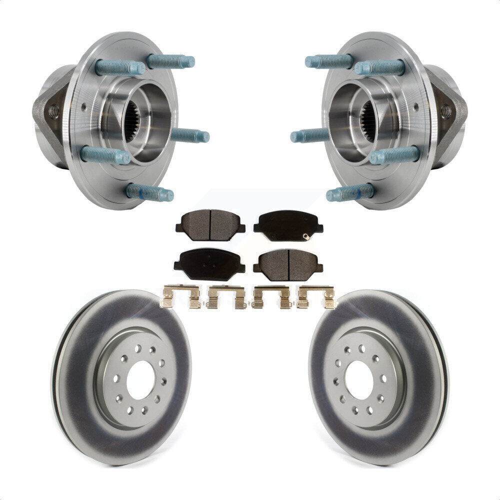 Hub Bearing Coated Brake Rotor & Pad Front Kit For Chevrolet Equinox GMC Terrain
