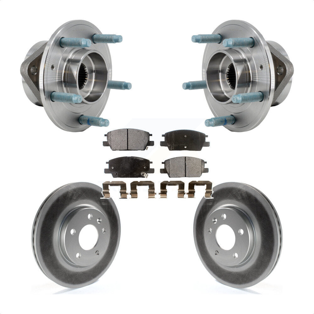 Hub Bearing Coated Brake Rotor & Pad Front Kit For Chevrolet Equinox GMC Terrain
