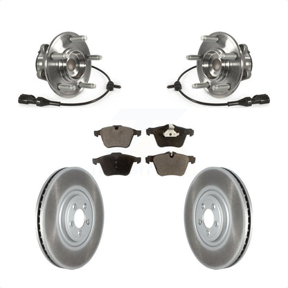 Hub Bearing Assembly Coated Disc Brake Rotor And Pads Front Kit For Jaguar XF XJ