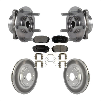 Hub Bearing Coated Brake Rotor & Pads Front Kit For Kia Forte Hyundai Elantra GT