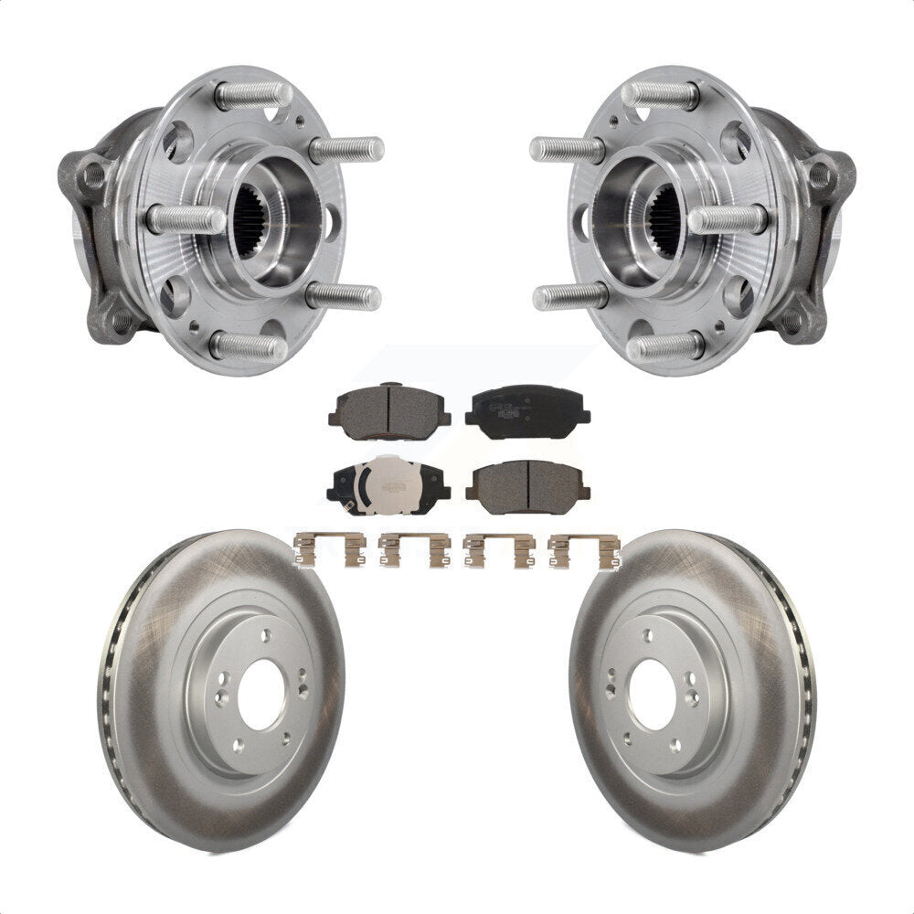 Hub Bearing Coated Disc Brake Rotor Pad Front Kit For 2019-2020 Hyundai Santa Fe