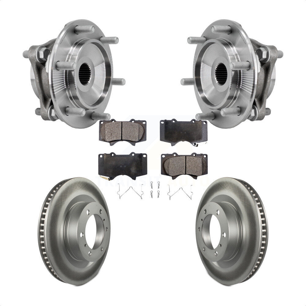 Hub Bearing Coated Disc Brake Rotor Pad Front Kit For Toyota 4Runner Lexus GX460