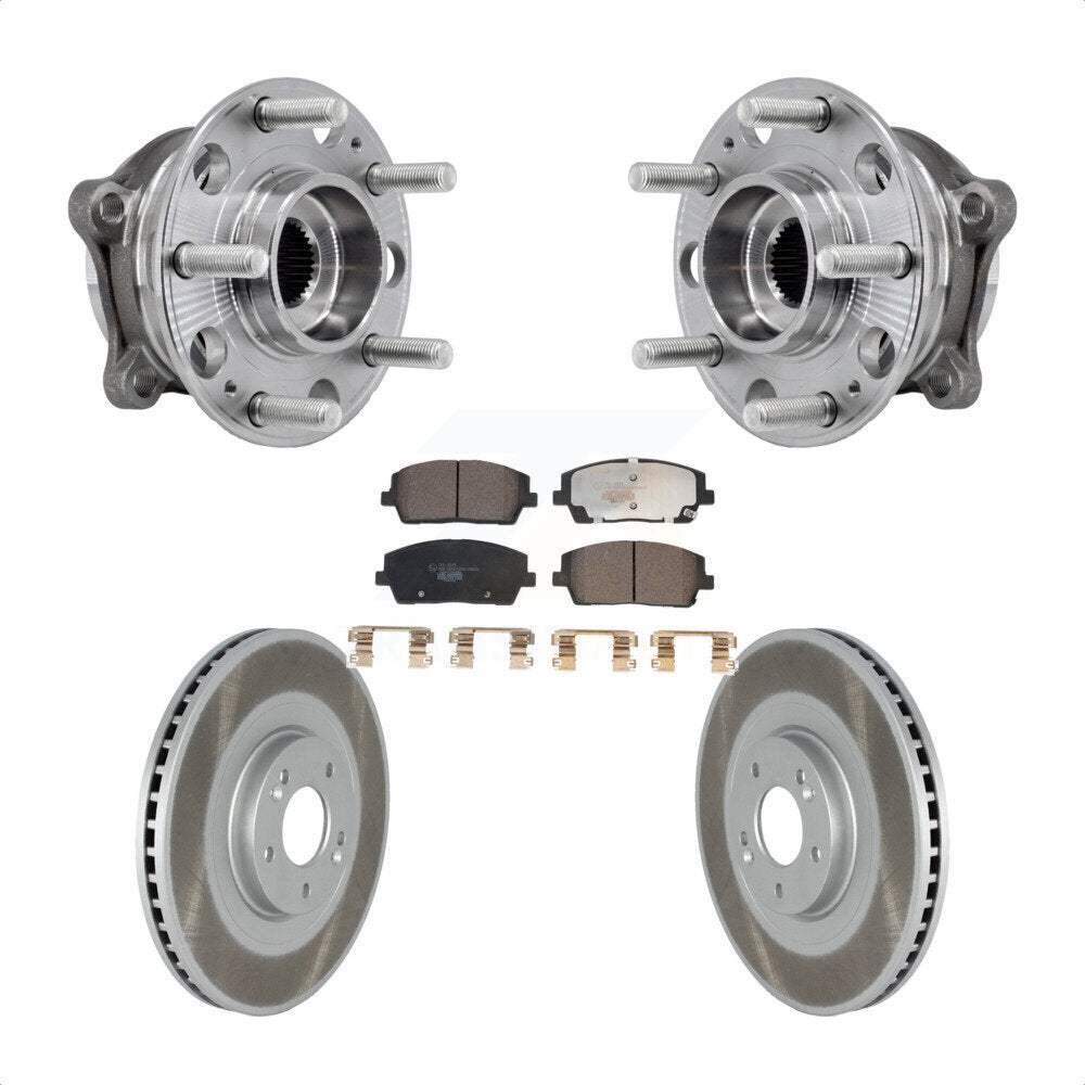 Hub Bearing Coated Brake Rotor Pads Front Kit For Hyundai Palisade Kia Telluride