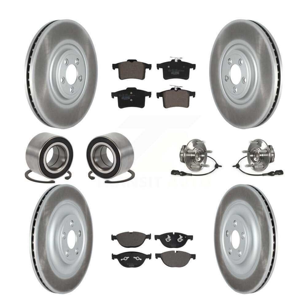 Hub Bearing Coat Brake Rotor Pad Shoe Front Rear Kit (10Pc) For Jaguar XF XJ XKR