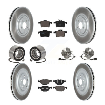 Hub Bearing Coat Brake Rotor Pad Shoe Front Rear Kit (10Pc) For Jaguar XF XJ XKR