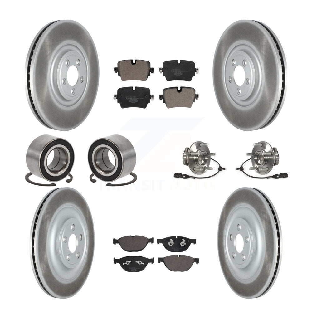 Hub Bearing Coat Brake Rotor Pad Shoe Front Rear Kit (10Pc) For Jaguar XJ XJR575