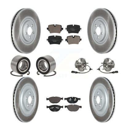 Hub Bearing Coat Brake Rotor Pad Shoe Front Rear Kit (10Pc) For Jaguar XJ XJR575