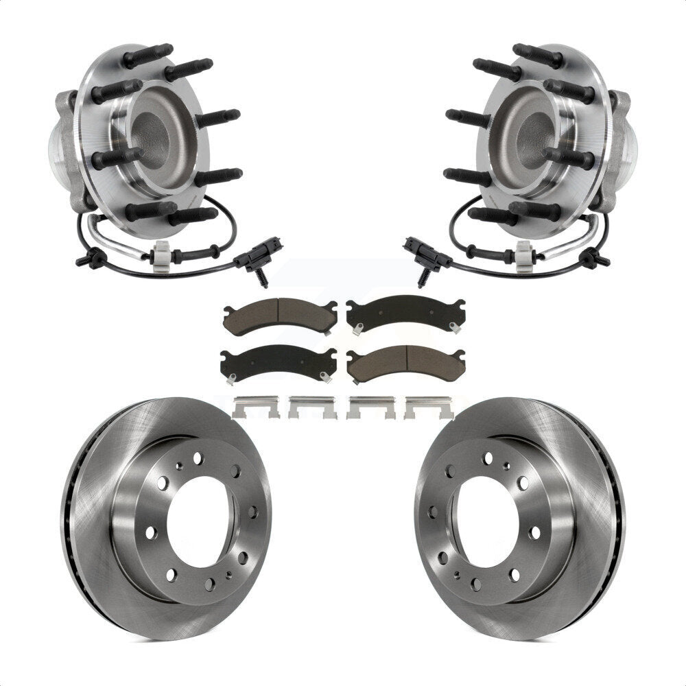 Hub Bearing Assembly Brake Rotor & Pad Front Kit For 2018 Chevrolet Express 2500