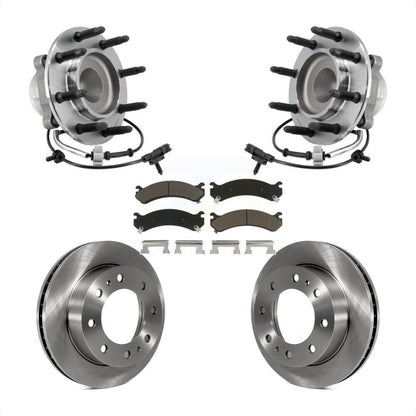 Hub Bearing Assembly Brake Rotor & Pad Front Kit For 2018 Chevrolet Express 2500