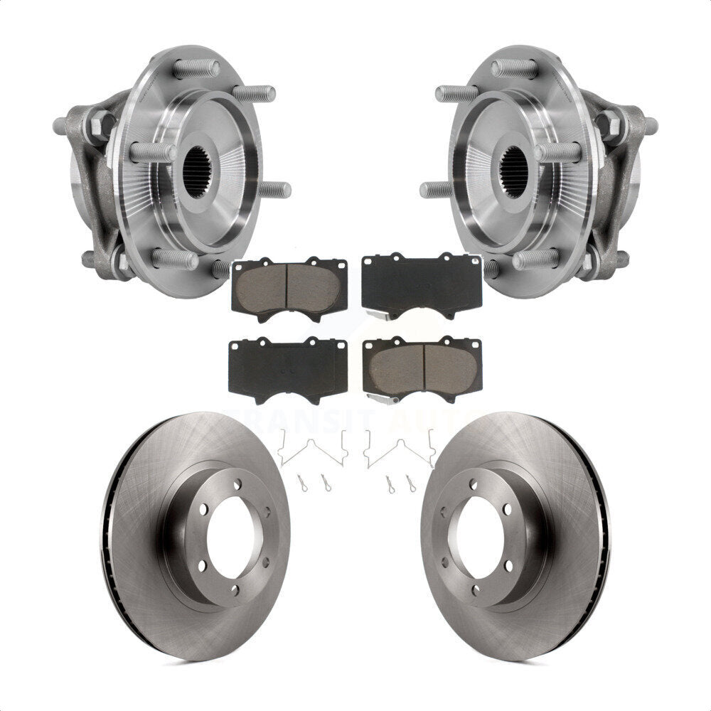 Hub Bearing Assembly Brake Rotor & Pads Front Kit For Toyota 4Runner Lexus GX470