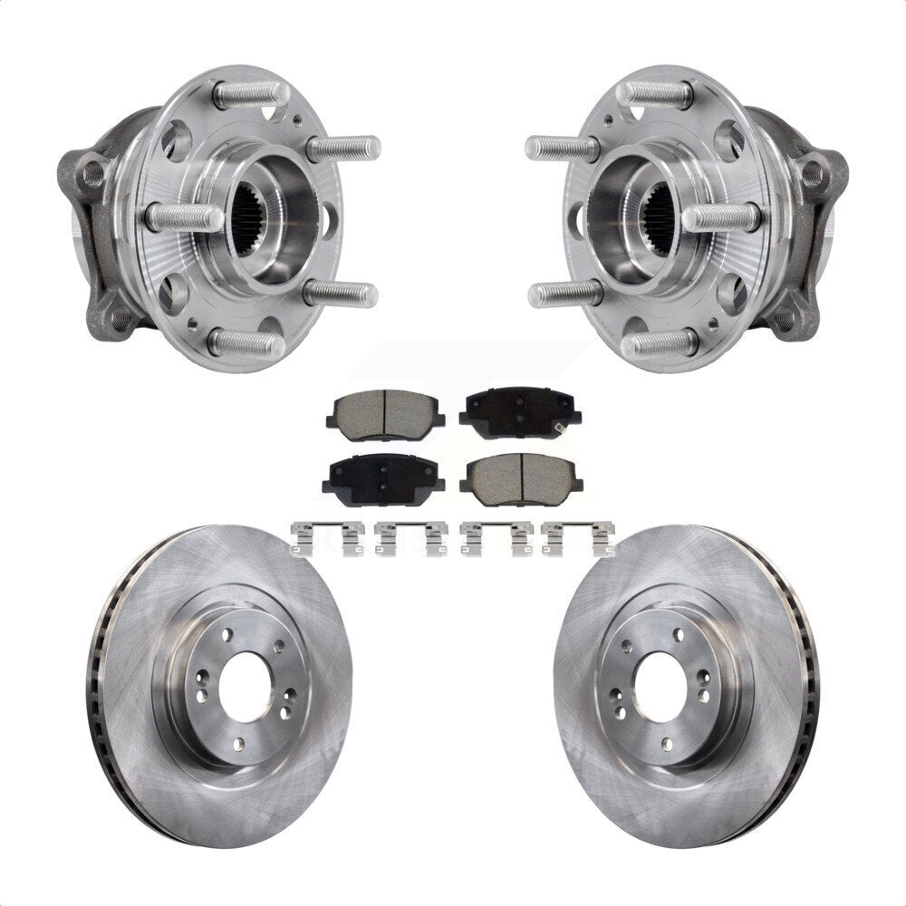 Hub Bearing Assembly Brake Rotor & Pads Front Kit For 2019-2020 Hyundai Santa Fe