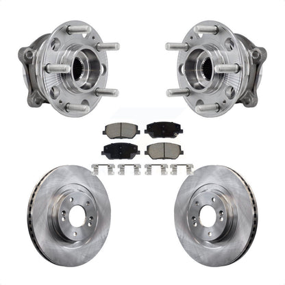 Hub Bearing Assembly Brake Rotor & Pads Front Kit For 2019-2020 Hyundai Santa Fe