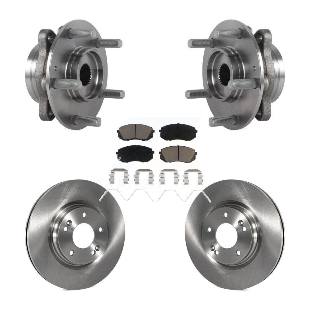 Hub Bearing Brake Rotor & Pads Front Kit For Kia Forte Hyundai Elantra GT Forte5