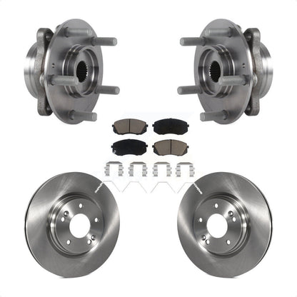 Hub Bearing Brake Rotor & Pads Front Kit For Kia Forte Hyundai Elantra GT Forte5