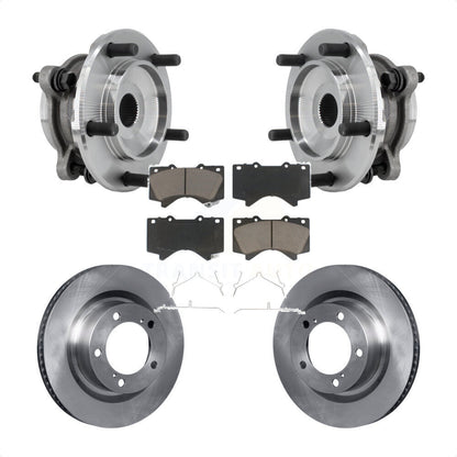 Hub Bearing Assembly Brake Rotor And Pad Front Kit For Toyota Tundra Sequoia 4WD