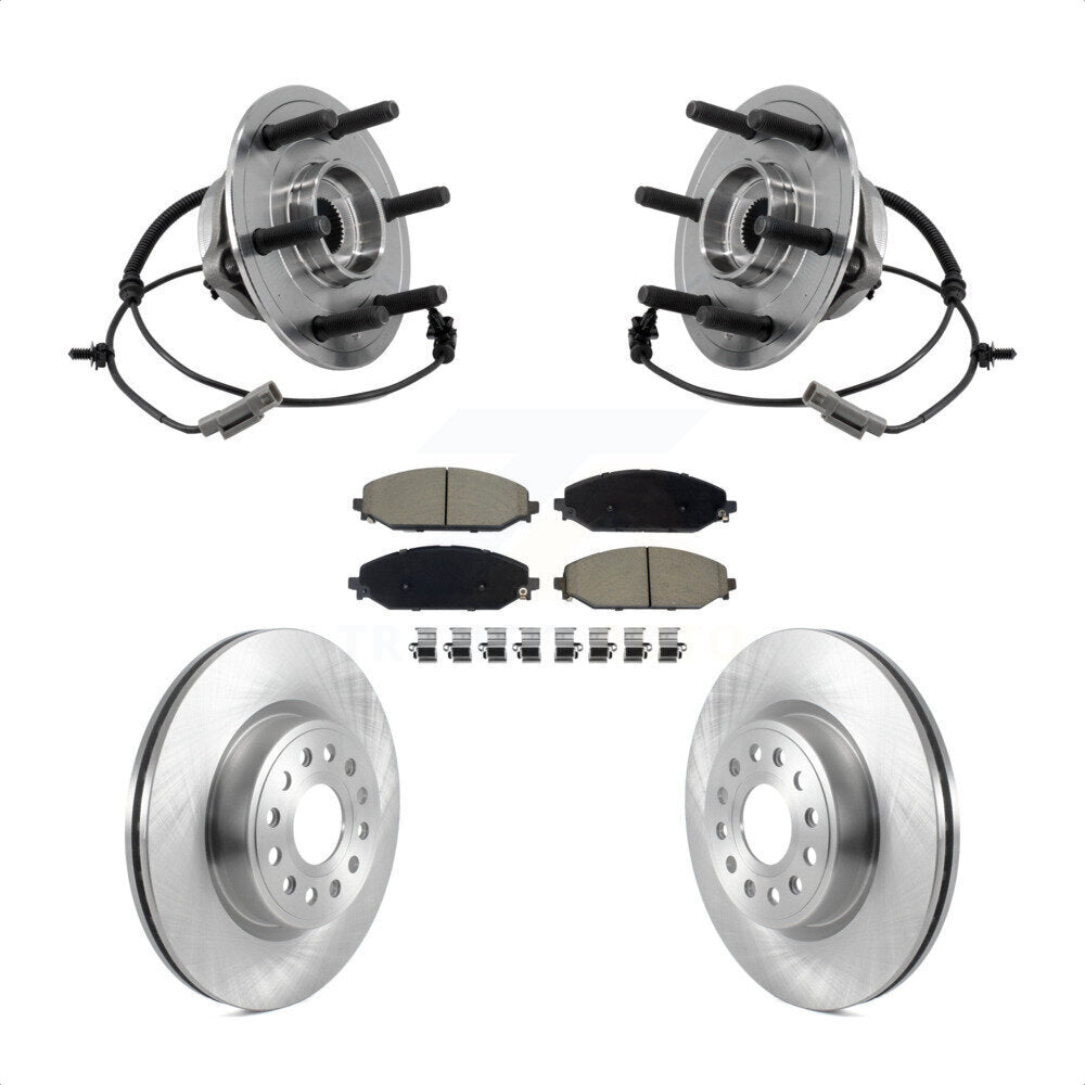 Hub Bearing Disc Brake Rotor Pads Front Kit For Ram 1500 With 22" Factory Wheels