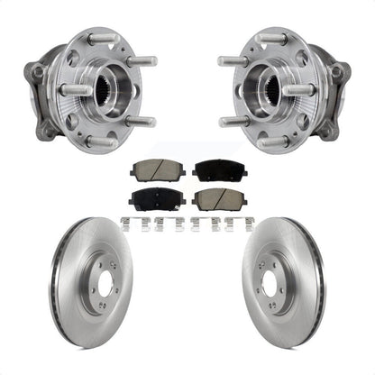Hub Bearing Disc Brake Rotor & Pads Front Kit For Hyundai Palisade Kia Telluride