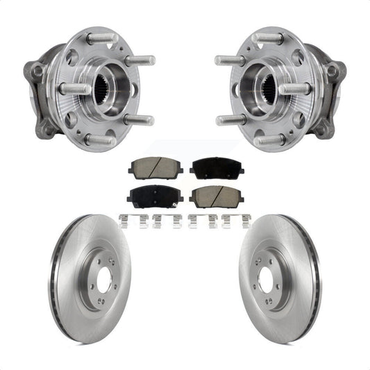 Hub Bearing Disc Brake Rotor & Pads Front Kit For Hyundai Palisade Kia Telluride