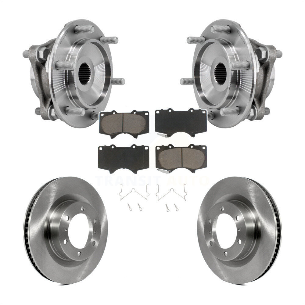 Hub Bearing Brake Rotor & Pad Front Kit For 2010-2023 Toyota 4Runner Lexus GX460