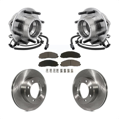 Hub Bearing Assembly Brake Rotor And Pad Front Kit For Ford F-350 Super Duty 4WD