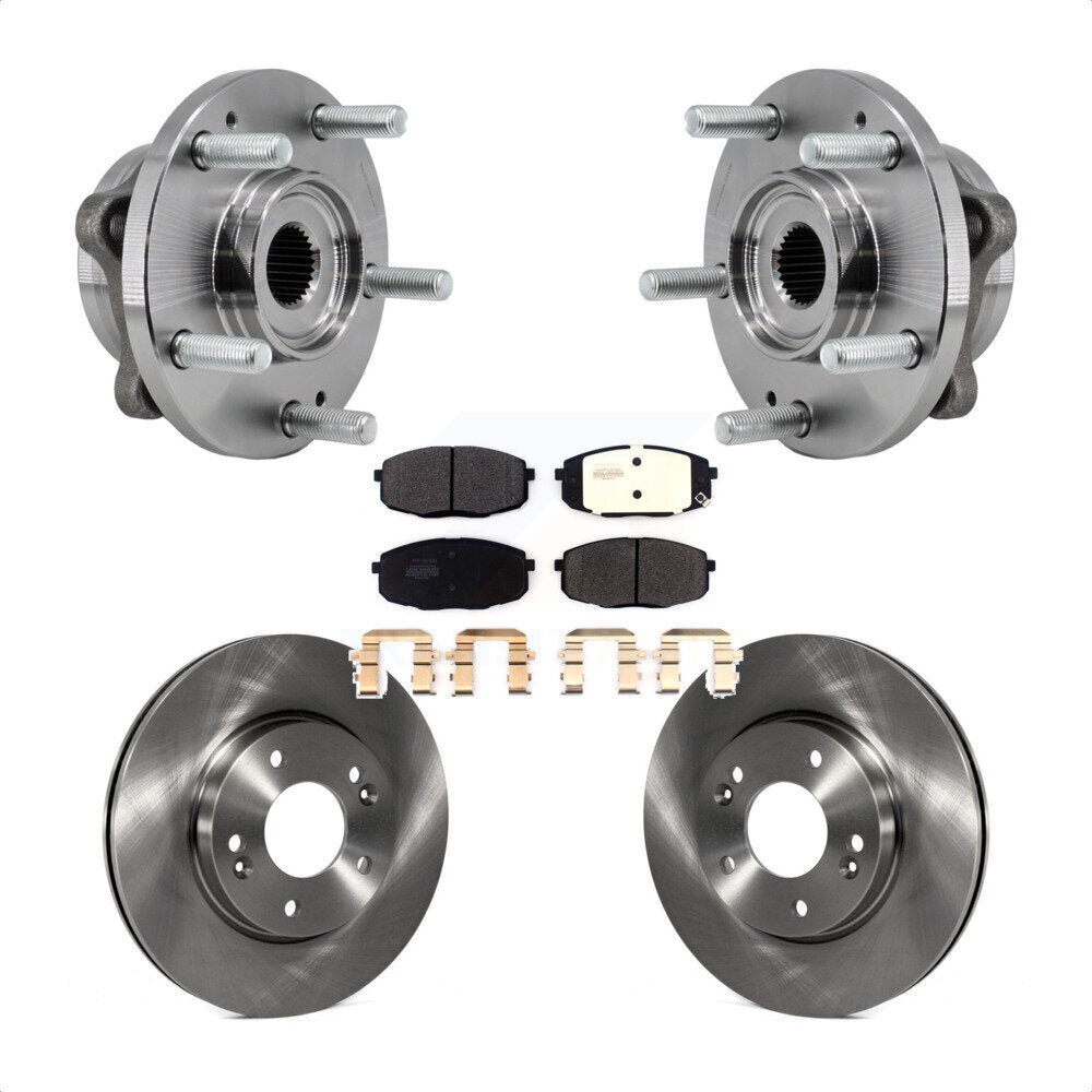 Hub Bearing Brake Rotor Pad Front Kit For 2017-2019 Kia Soul Naturally Aspirated