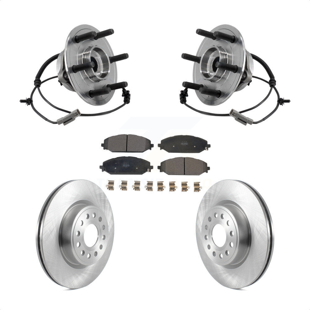 Hub Bearing Disc Brake Rotor Pads Front Kit For Ram 1500 With 22" Factory Wheels