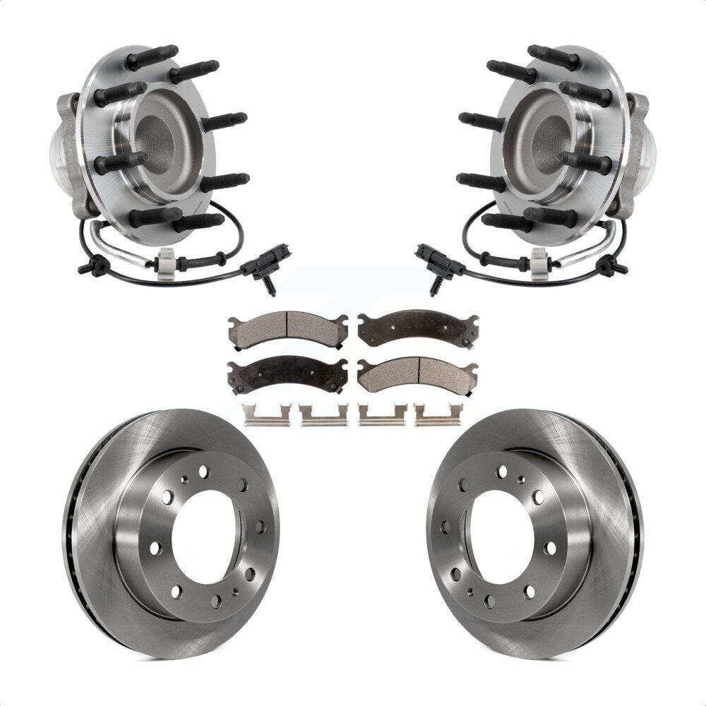 Hub Bearing Assembly Brake Rotor & Pad Front Kit For 2018 Chevrolet Express 2500