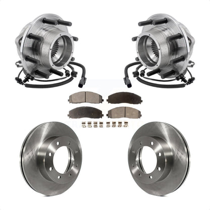 Hub Bearing Assembly Brake Rotor And Pad Front Kit For Ford F-350 Super Duty 4WD