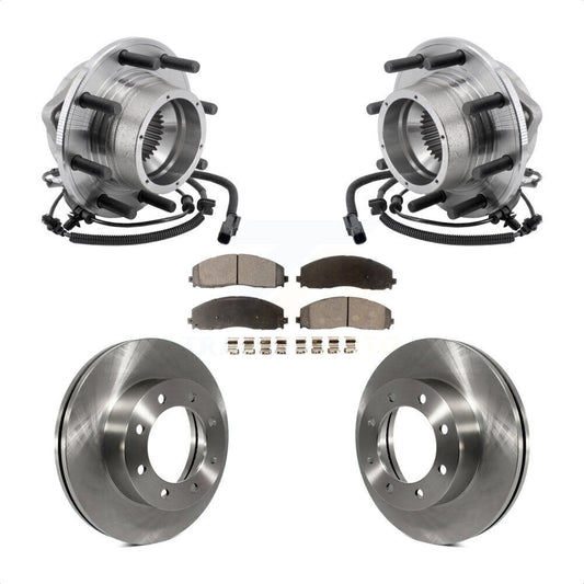 Hub Bearing Assembly Brake Rotor And Pad Front Kit For Ford F-350 Super Duty 4WD