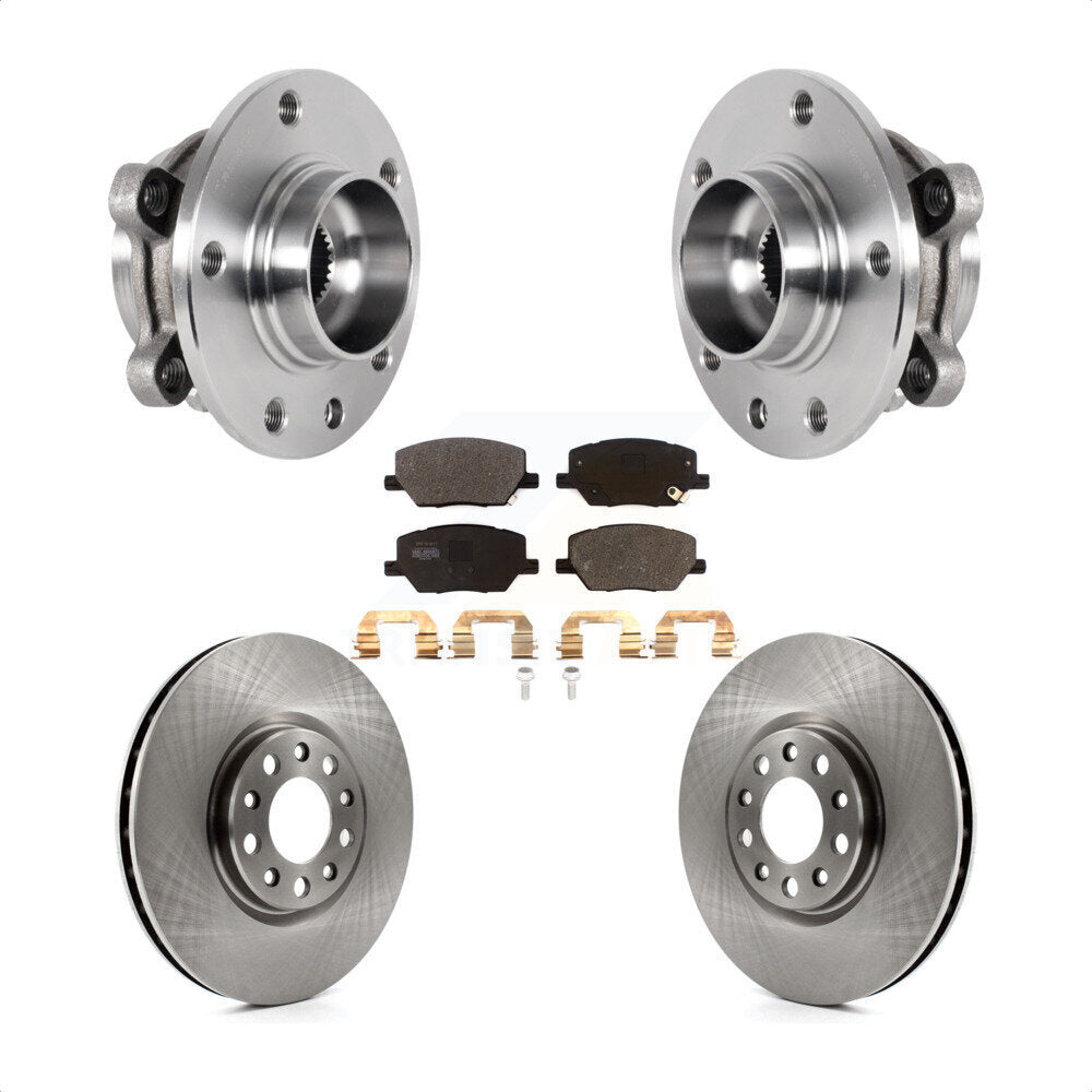 Hub Bearing Disc Brake Rotor & Pad Front Kit For Jeep Compass Renegade Fiat 500X
