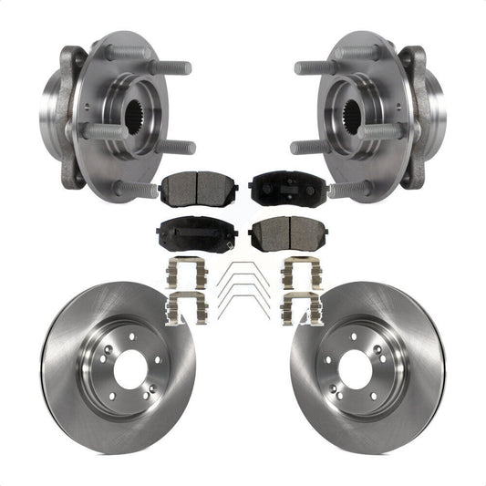 Hub Bearing Brake Rotor & Pads Front Kit For Kia Forte Hyundai Elantra GT Forte5